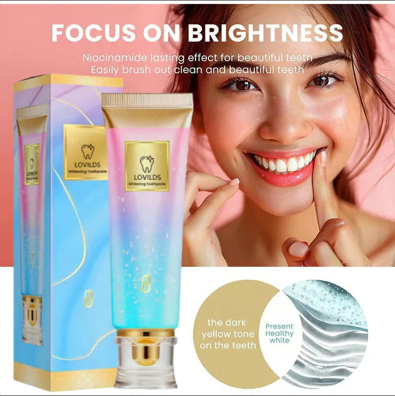 🦷 Say Goodbye to Stains & Bad Breath – Try LOVILDS™ Whitening Toothpaste!