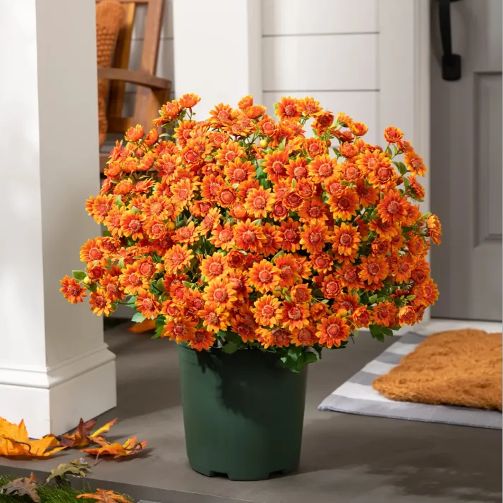 💥Last Day Each- Artificial Outdoor Sunset Mums Flowers - Waterproof, Windproof