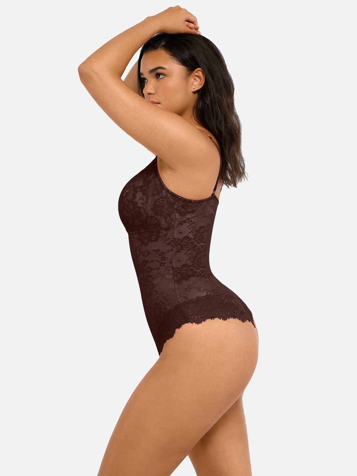Feelingirl-V-Neck-Bodysuit-with-Lace-Fabric-BN5