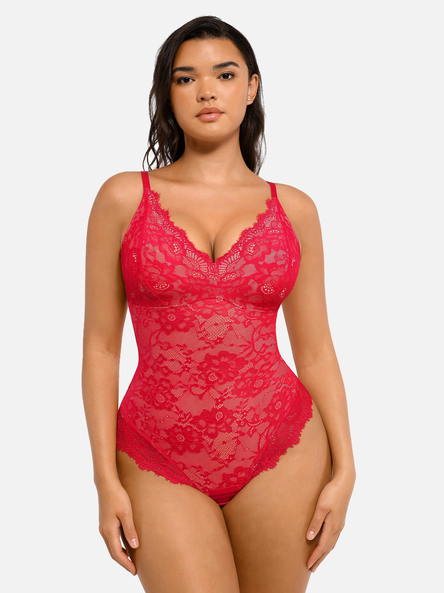 Feelingirl-V-Neck-Bodysuit-with-Lace-Fabric-RD8