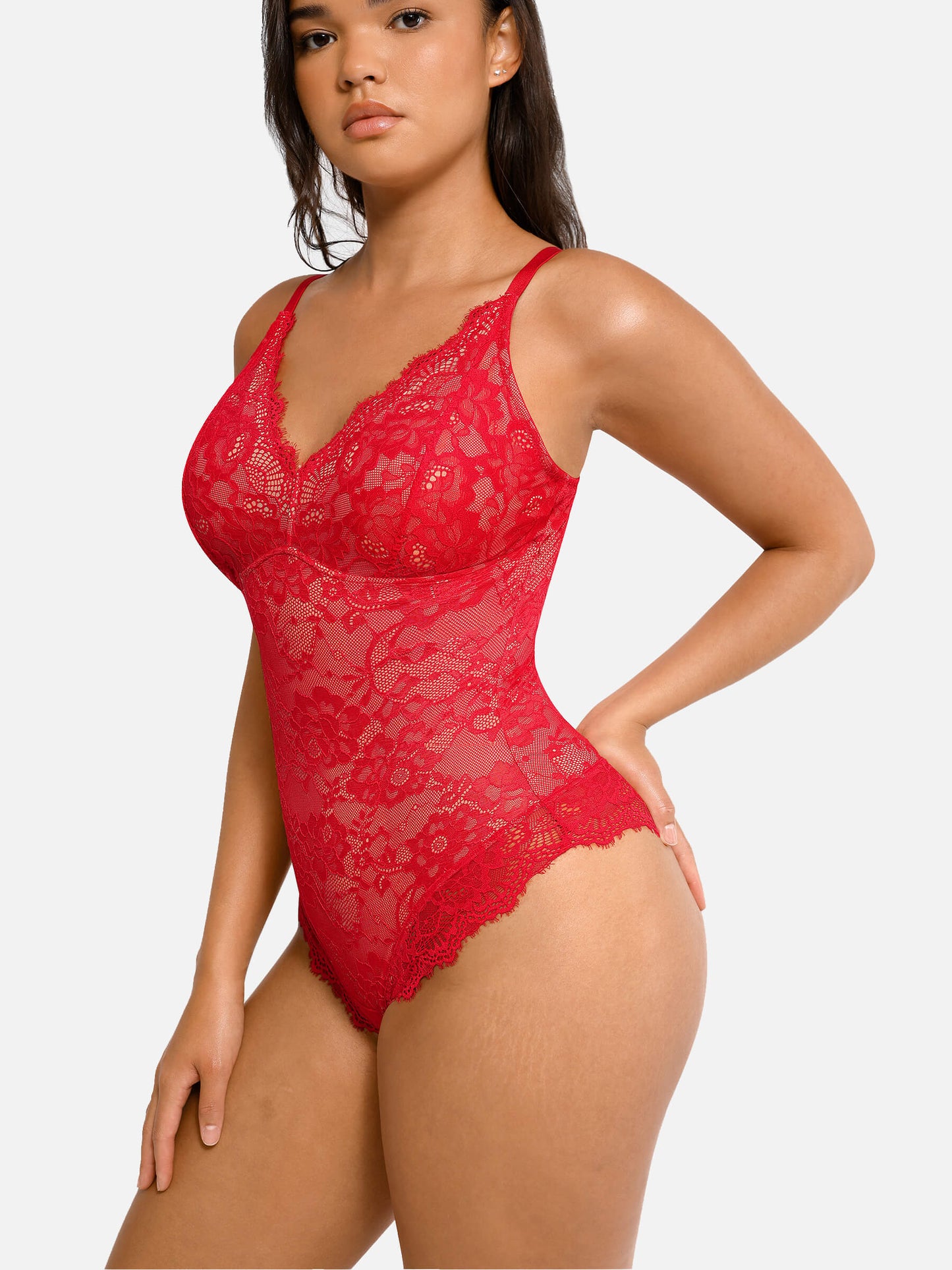 Feelingirl-V-Neck-Bodysuit-with-Lace-Fabric-RD8