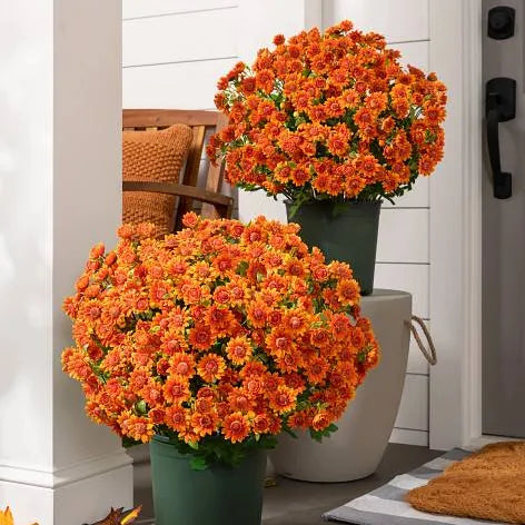 💥Last Day Each- Artificial Outdoor Sunset Mums Flowers - Waterproof, Windproof