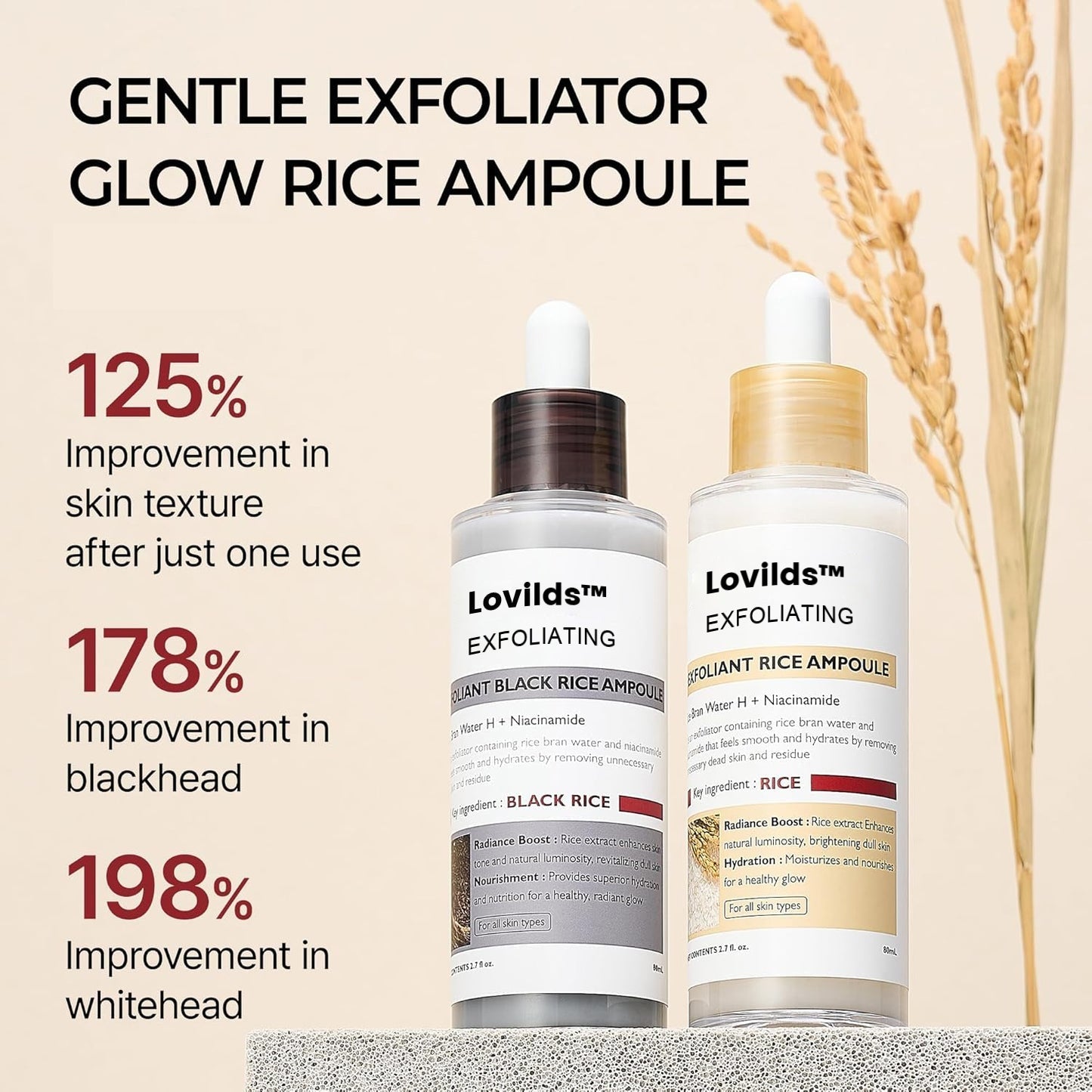 [Dr.Meloxin Official] Peel Shot Glow Rice Ampoule Duo - Serums for Brightening, Exfoliating, and Moisturizing - Suitable for All Skin Types