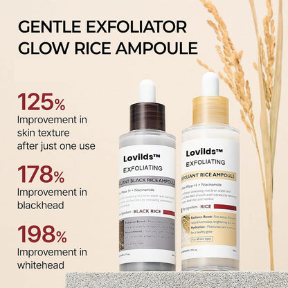 [Dr.Meloxin Official] Peel Shot Glow Rice Ampoule Duo - Serums for Brightening, Exfoliating, and Moisturizing - Suitable for All Skin Types
