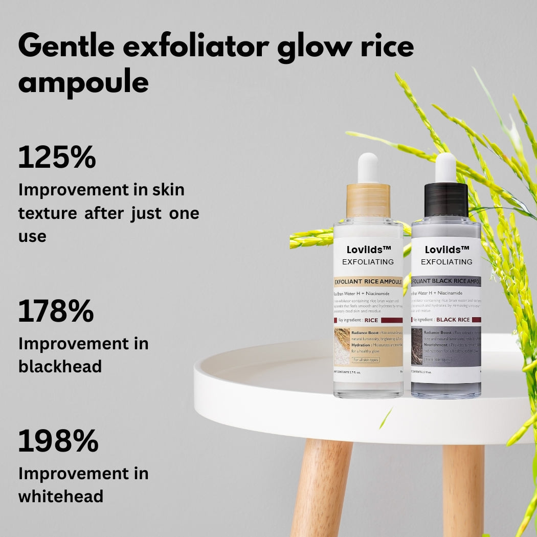 [Dr.Meloxin Official] Peel Shot Glow Rice Ampoule Duo - Serums for Brightening, Exfoliating, and Moisturizing - Suitable for All Skin Types