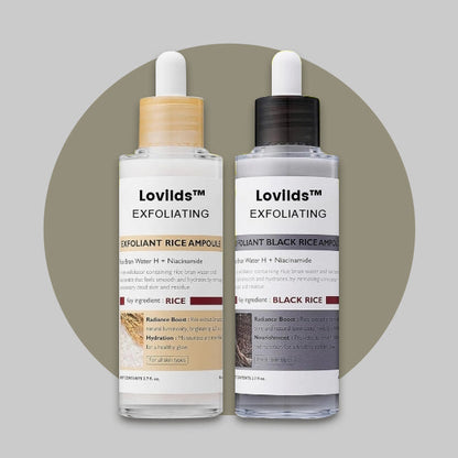 [Dr.Meloxin Official] Peel Shot Glow Rice Ampoule Duo - Serums for Brightening, Exfoliating, and Moisturizing - Suitable for All Skin Types