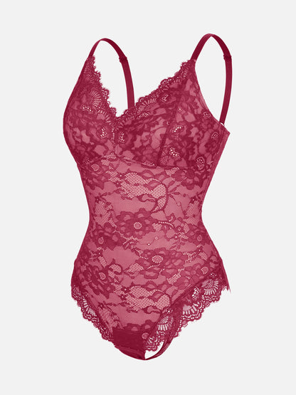 Feelingirl-V-Neck-Bodysuit-with-Lace-Fabric-RD3