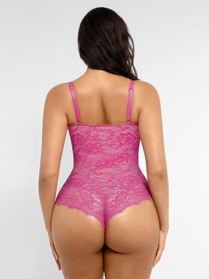 Feelingirl Lace V Neck Full Bodysuit